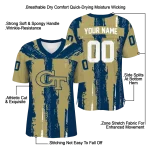 personalized georgia tech yellow jackets striped texture gold jersey best selling