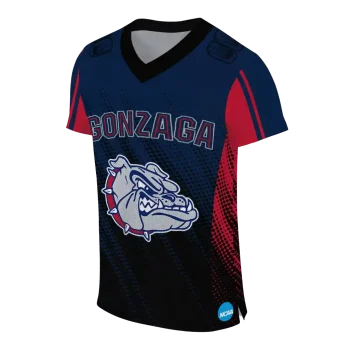 personalized gonzaga bulldogs halftone flow blue black jersey fashion forward