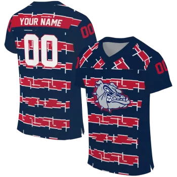 personalized gonzaga bulldogs layered grids blue jersey best selling