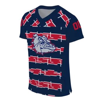 personalized gonzaga bulldogs layered grids blue jersey fashion forward