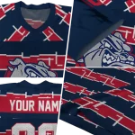 personalized gonzaga bulldogs layered grids blue jersey best selling