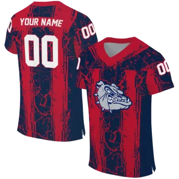 personalized gonzaga bulldogs rugged stripes blue jersey best selling