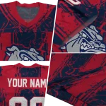 personalized gonzaga bulldogs rugged stripes blue jersey best selling