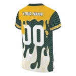 personalized green bay packers dripping flames green white jersey best selling