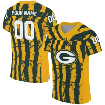 personalized green bay packers stripe splatter green jersey best selling