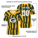 personalized green bay packers stripe splatter green jersey best selling
