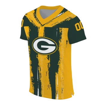personalized green bay packers striped texture green jersey fashion forward