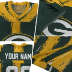 personalized green bay packers striped texture green jersey best selling