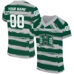 personalized hawaii rainbow warriors art stripe green jersey best selling