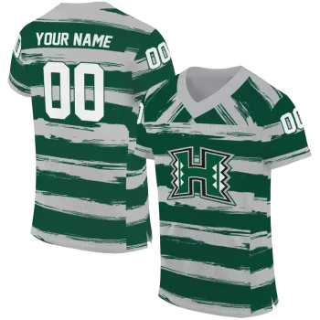 personalized hawaii rainbow warriors art stripe green jersey best selling