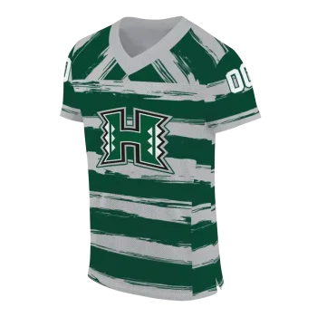 personalized hawaii rainbow warriors art stripe green jersey fashion forward