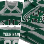 personalized hawaii rainbow warriors art stripe green jersey best selling