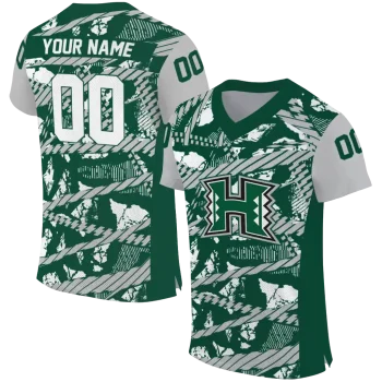personalized hawaii rainbow warriors camo shatter green jersey best selling