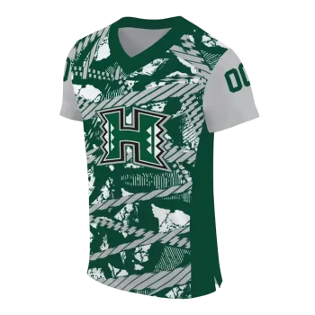 personalized hawaii rainbow warriors camo shatter green jersey fashion forward