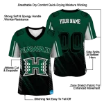 personalized hawaii rainbow warriors halftone flow green black jersey best selling