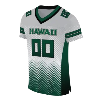 personalized hawaii rainbow warriors halftone sweep silver black jersey fashion forward