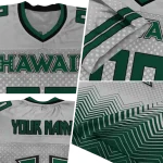 personalized hawaii rainbow warriors halftone sweep silver black jersey best selling