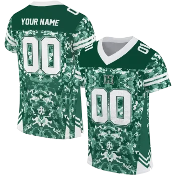 personalized hawaii rainbow warriors mirrored pattern green jersey best selling