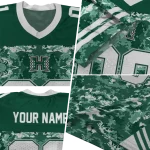 personalized hawaii rainbow warriors mirrored pattern green jersey best selling
