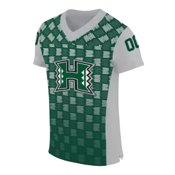 personalized hawaii rainbow warriors stacked rectangle green jersey fashion forward