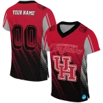 personalized houston cougars halftone flow red black jersey best selling