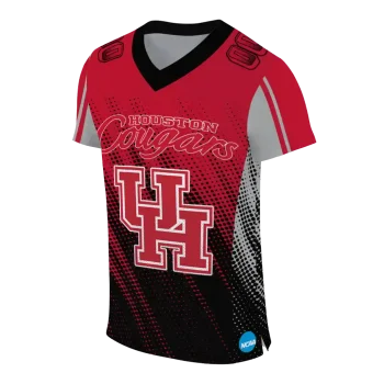 personalized houston cougars halftone flow red black jersey fashion forward