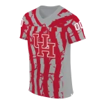 personalized houston cougars stripe splatter red jersey best selling