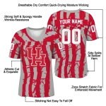 personalized houston cougars stripe splatter red jersey best selling