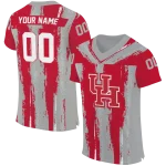 personalized houston cougars striped texture red jersey best selling