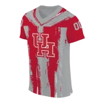 personalized houston cougars striped texture red jersey best selling