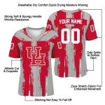 personalized houston cougars striped texture red jersey best selling