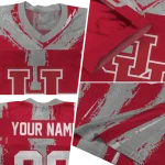personalized houston cougars striped texture red jersey best selling