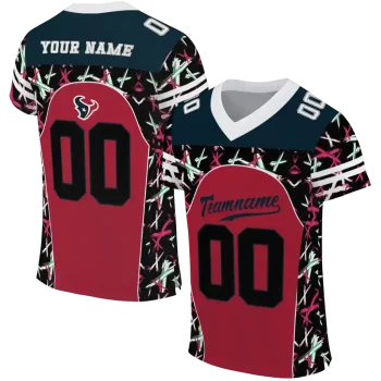 personalized houston texans brushstroke xs red black jersey best selling