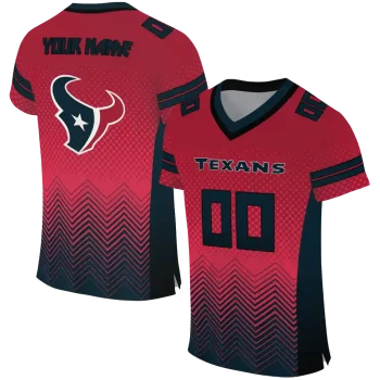personalized houston texans halftone sweep red black jersey best selling