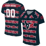 personalized houston texans layered grids blue jersey best selling