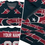 personalized houston texans layered grids blue jersey best selling