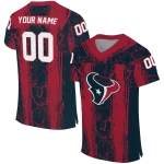 personalized houston texans rugged stripes blue jersey best selling