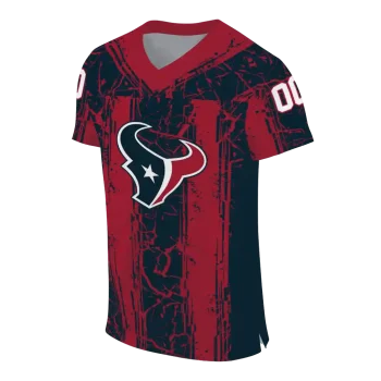 personalized houston texans rugged stripes blue jersey fashion forward