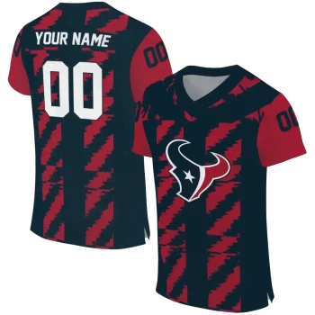 personalized houston texans stripe block blue jersey best selling