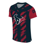 personalized houston texans stripe block blue jersey best selling