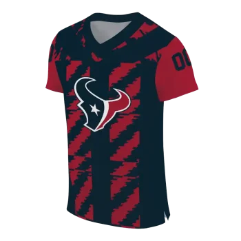 personalized houston texans stripe block blue jersey fashion forward