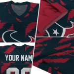 personalized houston texans stripe block blue jersey best selling
