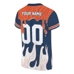 personalized illinois fighting illini dripping flames blue white jersey best selling