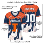 personalized illinois fighting illini dripping flames blue white jersey best selling