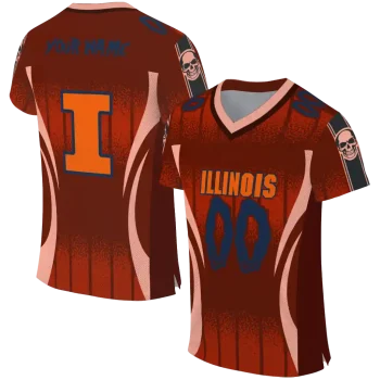 personalized illinois fighting illini dynamic dots orange jersey best selling