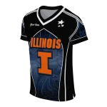 personalized illinois fighting illini halftone slant blue black jersey best selling