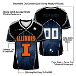 personalized illinois fighting illini halftone slant blue black jersey best selling