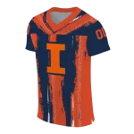 personalized illinois fighting illini striped texture blue jersey best selling