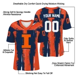 personalized illinois fighting illini striped texture blue jersey best selling