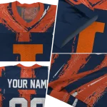 personalized illinois fighting illini striped texture blue jersey best selling